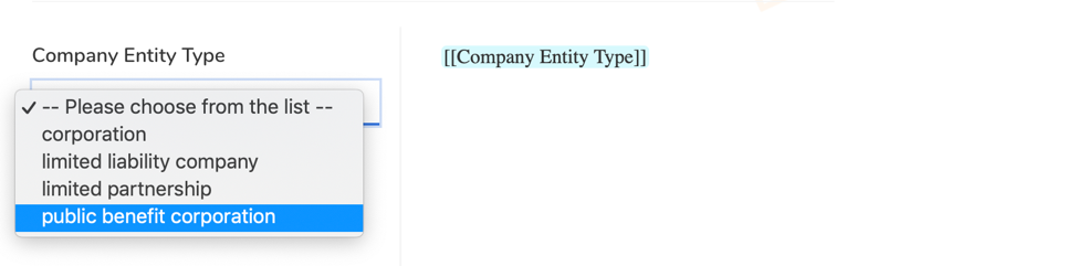 Choice Usage example